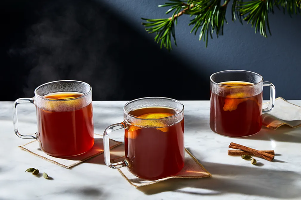 Mulled vodka Martinez, served hot or cold