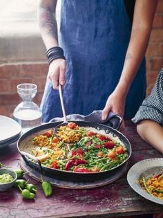 Multi-vegetable paella & avo aioli