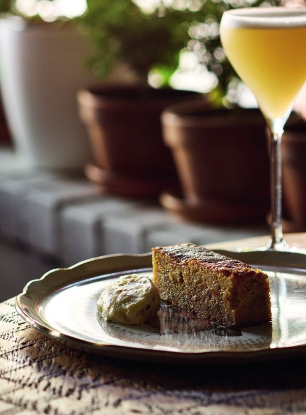 Mum's carrot cake with burnt butter & stem ginger & rosemary mascarpone