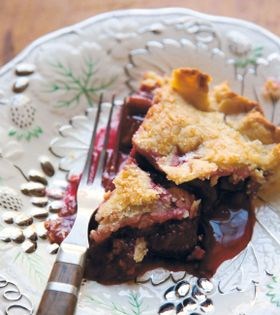 Muscadine and plum pie