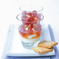 Muscat-poached grapes with Greek yogurt