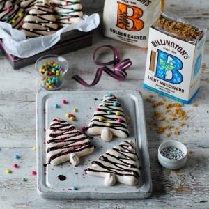 Muscovado Christmas tree meringues