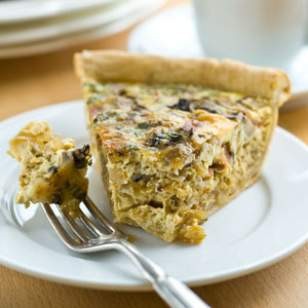 Mushroom & bacon quiche