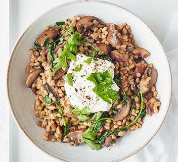 Mushroom & chestnut pearl barley risotto