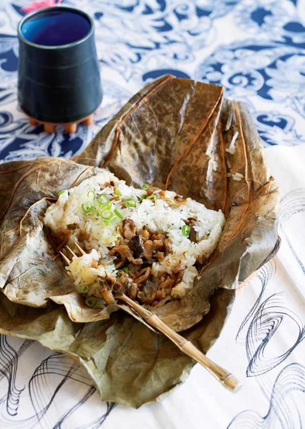 Mushroom & eggplant sticky rice