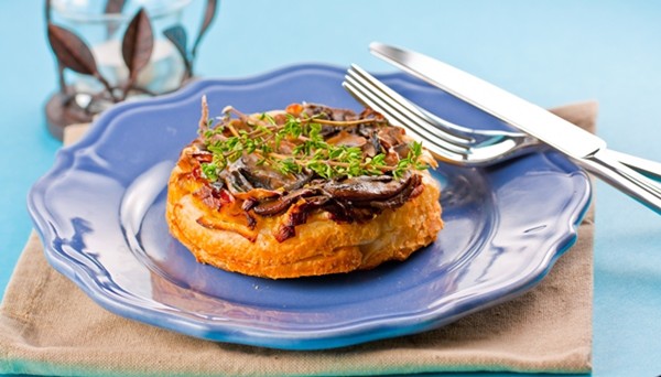 Mushroom & leek tarte Tatin