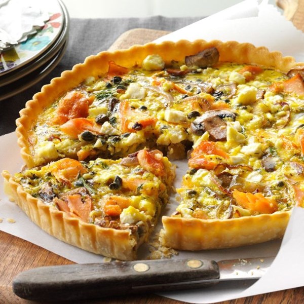 Mushroom & smoked salmon tarts