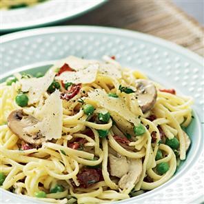 Mushroom and bacon pasta