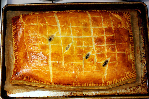 Mushroom and barley pie
