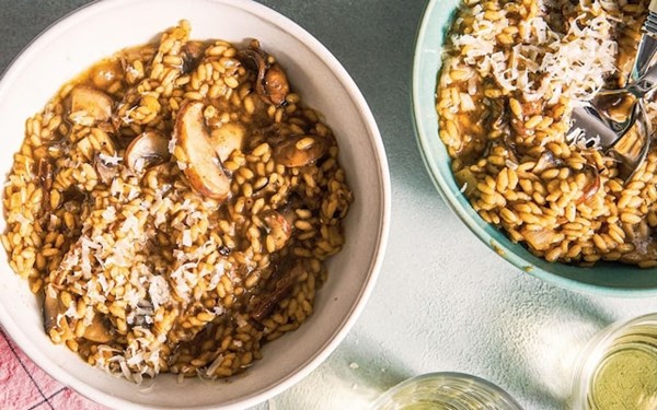 Mushroom and black garlic risotto