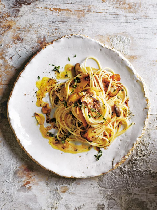 Mushroom and burnt butter spaghetti