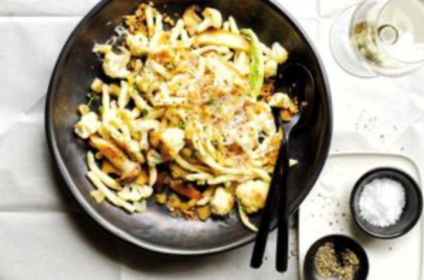 Mushroom and cauliflower aglio e olio