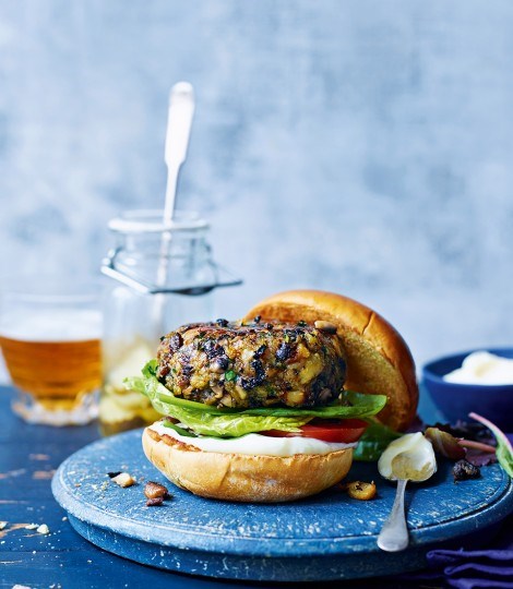 Mushroom and celeriac truffle burger