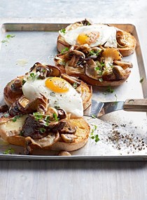 Mushroom and cheese sourdough toasts