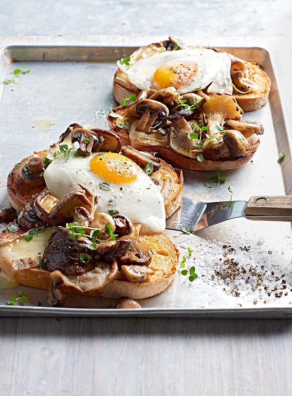 Mushroom and cheese sourdough toasts