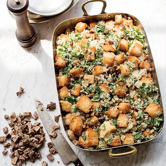 Mushroom-and-chestnut stuffing with giblets