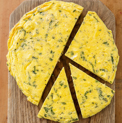 Mushroom and chive frittata