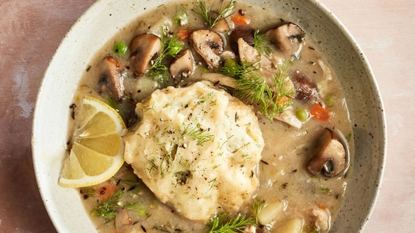 Mushroom-and-dill chicken and dumplings