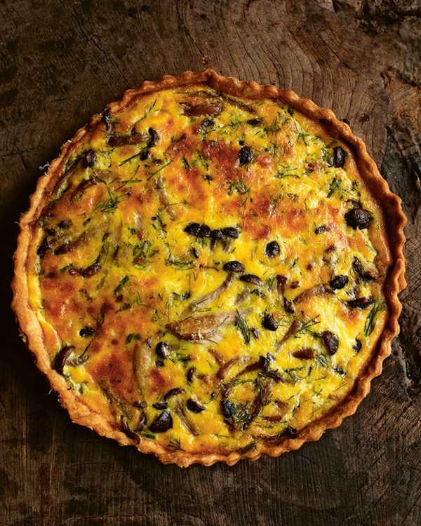 Mushroom and dill tart
