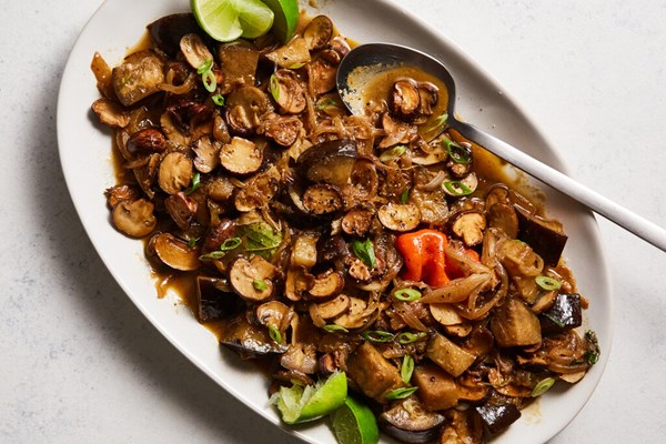 Mushroom and eggplant yassa [Yewande Komolafe]