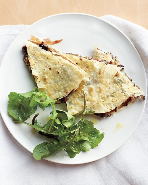 Mushroom and Fontina quesadilla