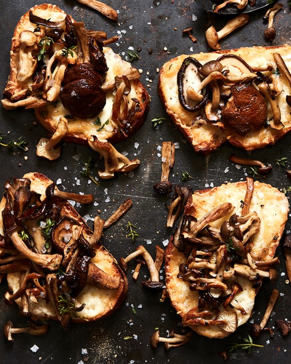 Mushroom and Fontina tartine