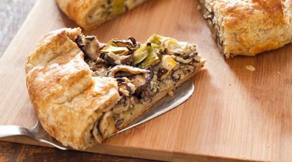 Mushroom and leek galette