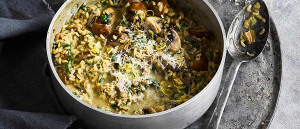 Mushroom and lemon risotto