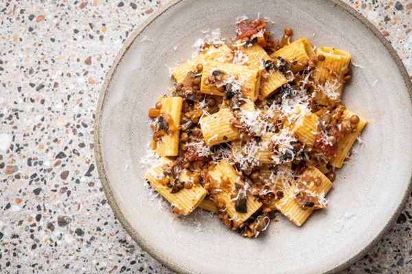 Mushroom and lentil ragù 