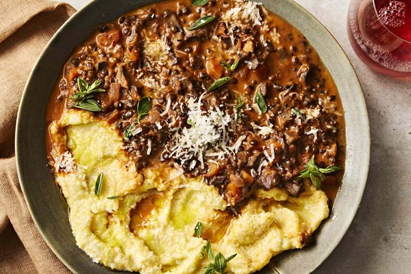 Mushroom and lentil ragù 