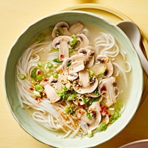 Mushroom and noodle miso soup