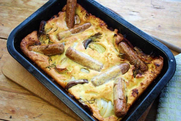 Mushroom and onion toad in the hole