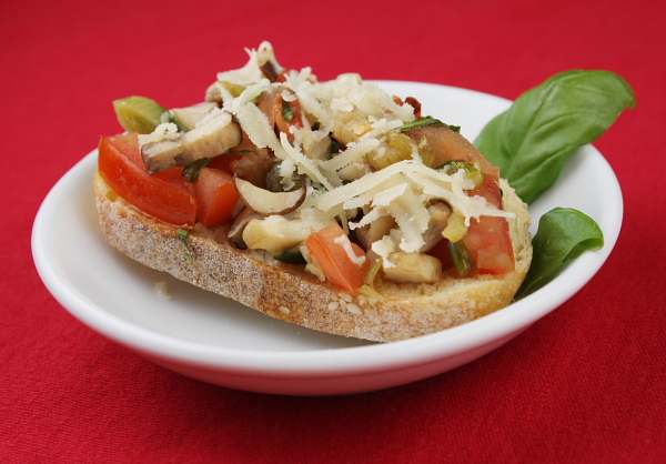 Mushroom and Parmigiano bruschetta