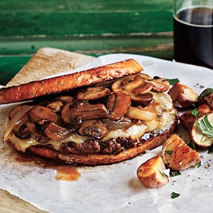 Mushroom and provolone patty melts