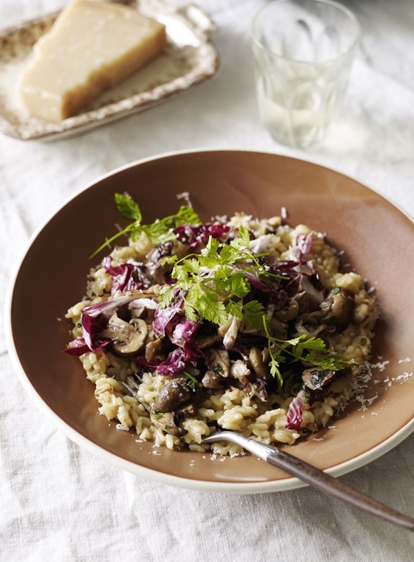 Mushroom and radicchio risotto