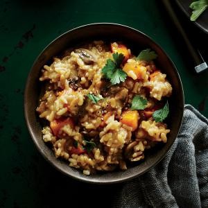 Mushroom and roasted butternut squash risotto