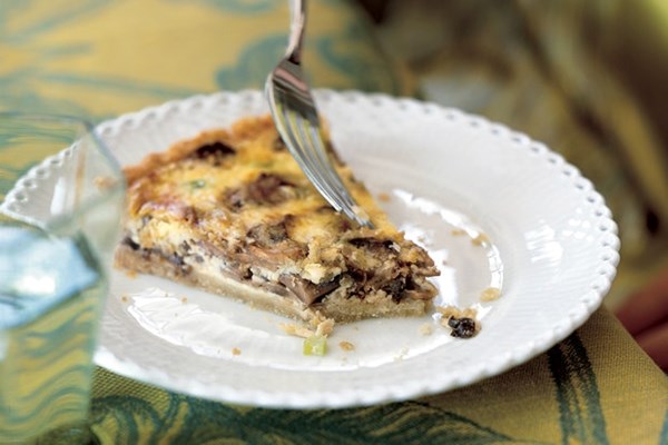 Mushroom and shallot quiche