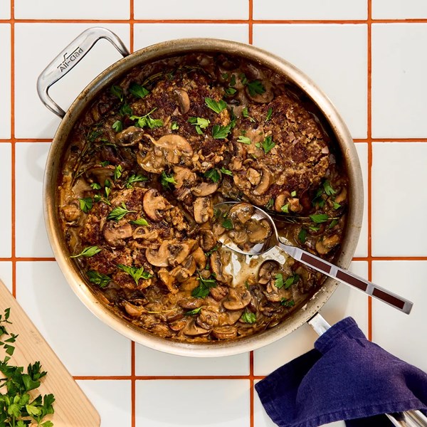 Mushroom and shallot Salisbury steak 