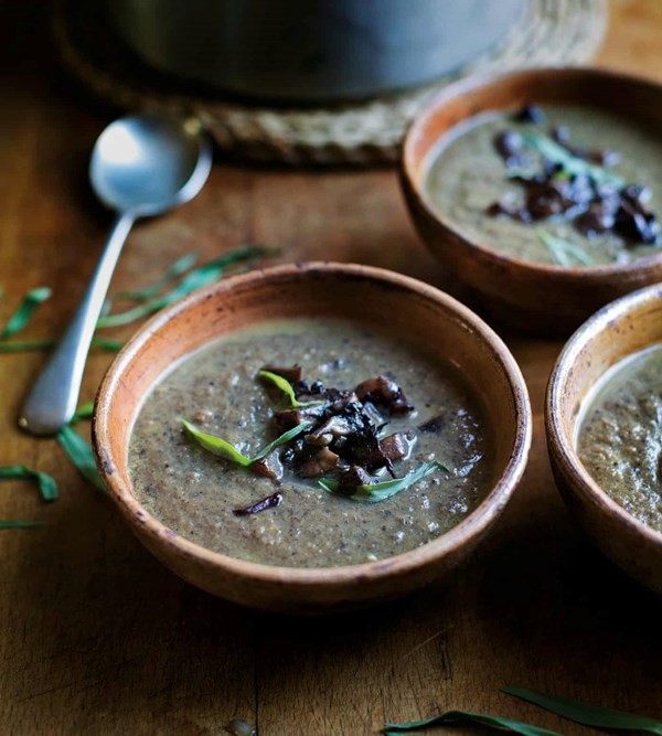 Mushroom and 'spent' vanilla soup