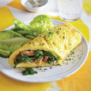 Mushroom and spinach omelet