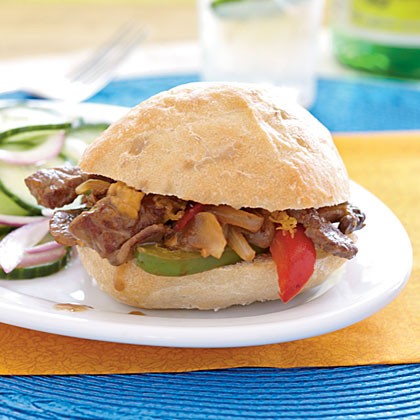 Mushroom and sweet onion cheesesteaks