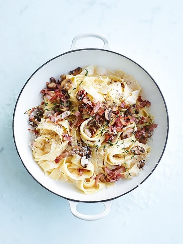 Mushroom and thyme carbonara