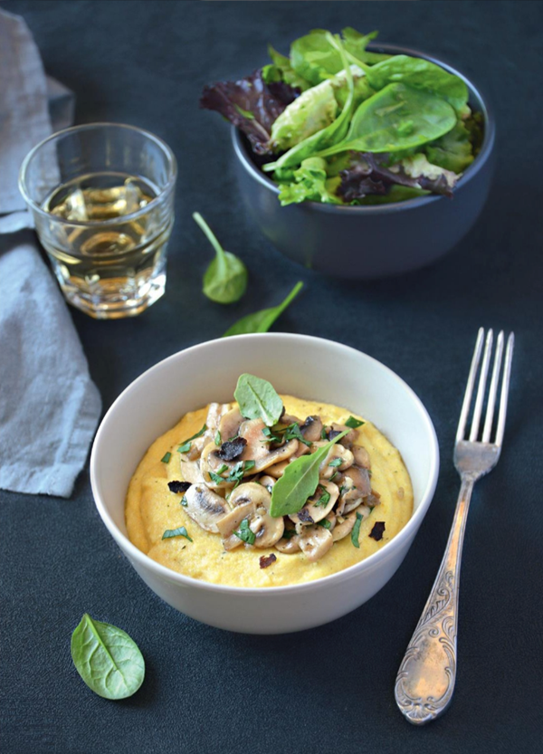 Mushroom and truffle oil polenta