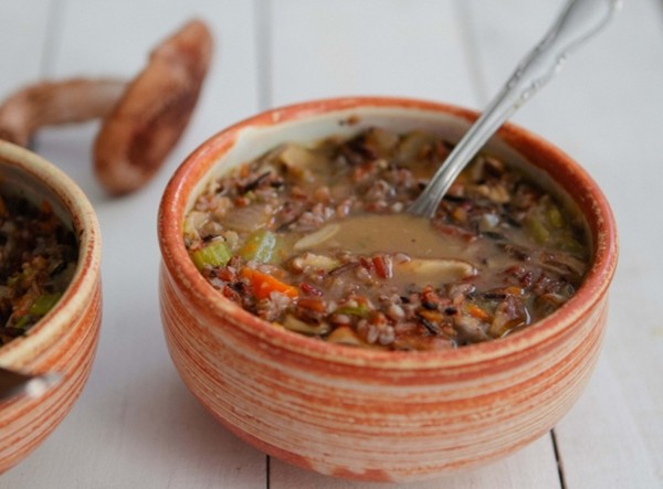 Mushroom and wild rice soup