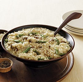 Mushroom-asparagus risotto
