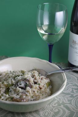 Mushroom asparagus risotto