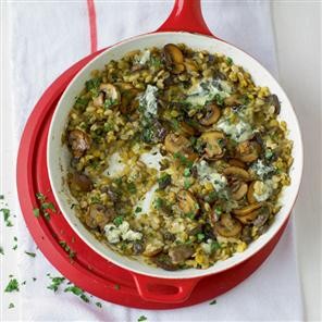 Mushroom barley risotto