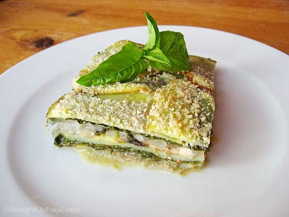 Mushroom-basil au gratin