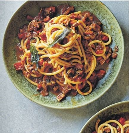 Mushroom Bolognese with crispy sage