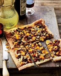 Mushroom, butternut squash & Gruyère tart